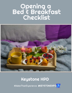 Operating a Bed & Breakfast Checklist